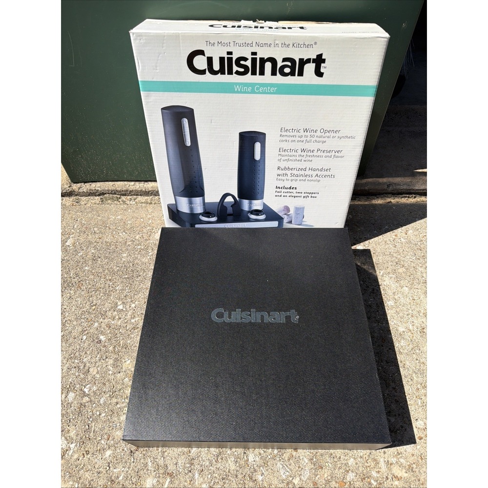 Cuisinart CWO-400 Electric Wine Center W/ Electric Wine Opener & Preserver Black - Picture 2 of 4